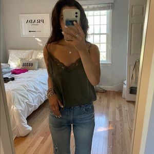 Wishlist Green Silk Camisole